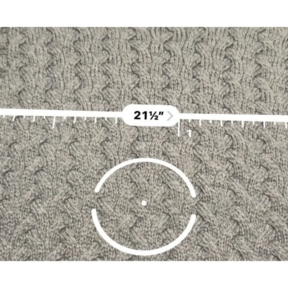 Aran Crafts Sweater Mens Large Grey‎ Super Soft Merino Wool Cable Knit Pullover